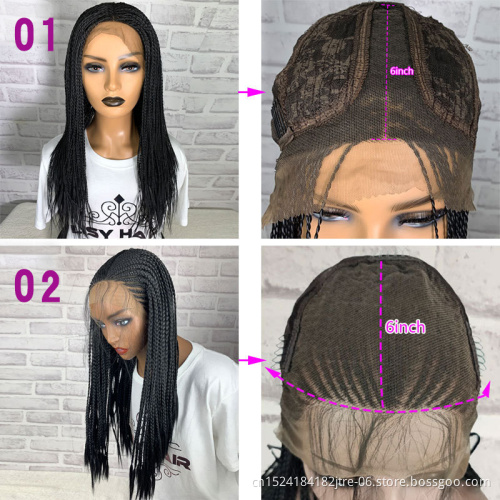 full lace box braided wig wholesale african micro braided lace front wig vendors cornrow braided wigs for black women
